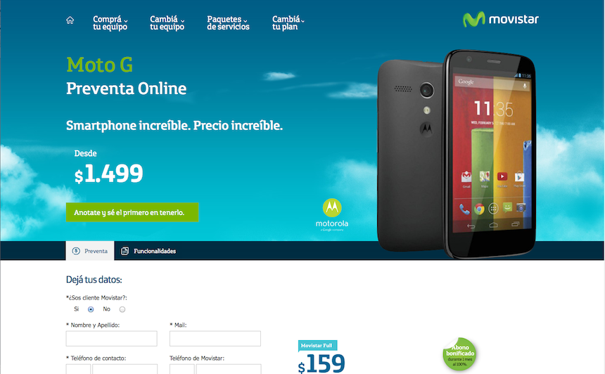 Moto G (2014) ahora disponible en Movistar